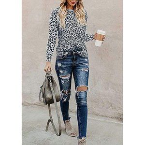 Womens Basic Long Sleeve Casual T-Shirt